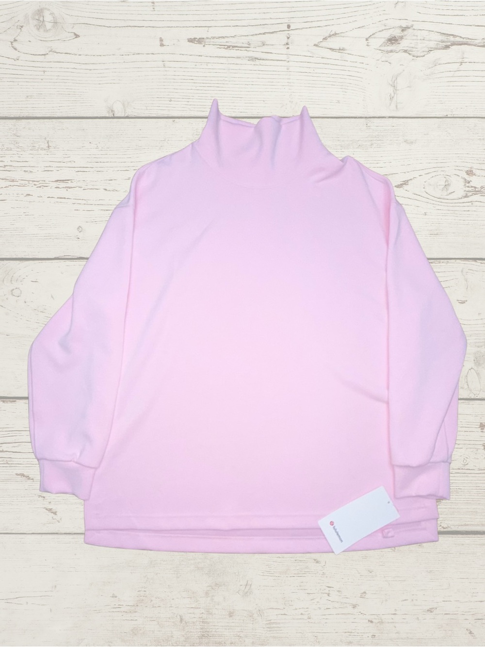 NWT Lululemon Softstreme Funnel Neck Pullover Rare Pink Strawberry Milkshake L